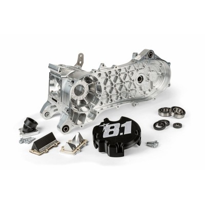 Cárter motor completo 8.1 Fireblade 100cc para eje Ø aumentado de 25mm versión Piaggio (brazo corto para rueda de 10").