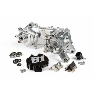 Cárter motor completo 8.1 Fireblade 100cc para eje Ø aumentado de 25mm versión Piaggio (brazo corto para rueda de 10").